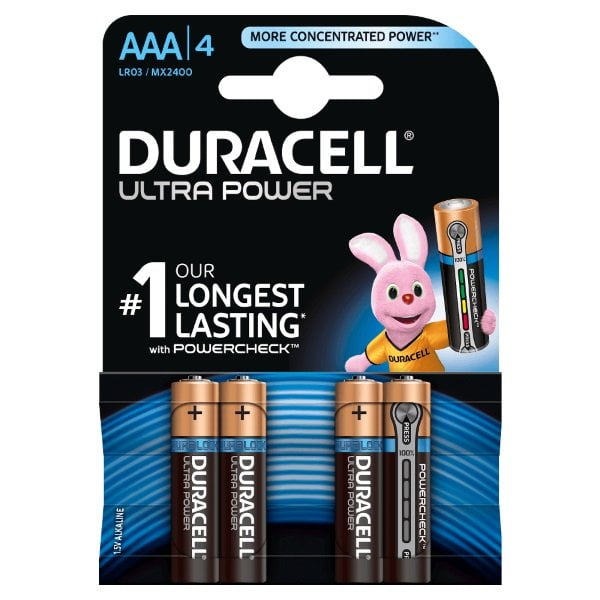 Piles AAA ou LR03 ultrapower Duracell pour les lampes Fenix E01, E05 et LD01