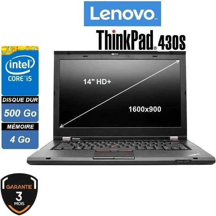 Lenovo ThinkPad T430s i5 3320M 4Go HDD 500Go