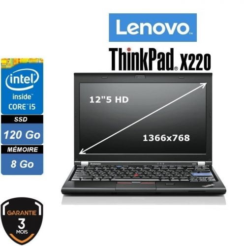 Lenovo Thinkpad X220 i5 2450M 8Go SSD120Go