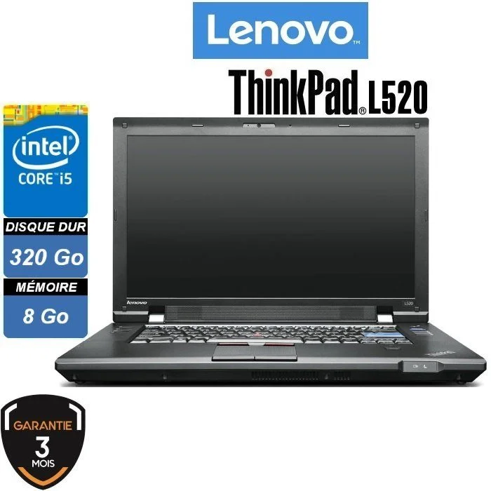 Lenovo ThinkPad L520 Lenovo ThinkPad L520 i5 2430M 8Go HDD 320Go