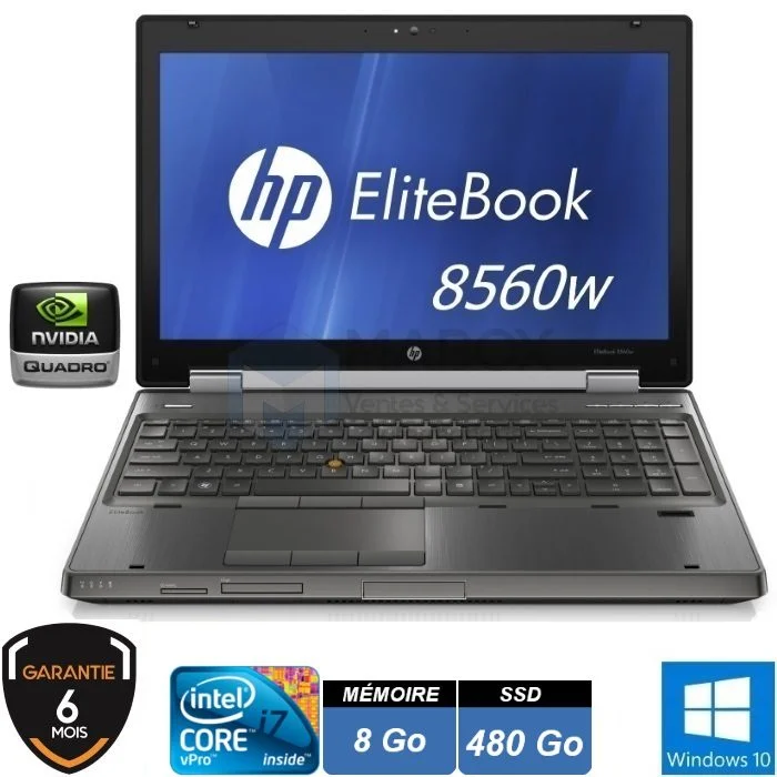 Elitebook 8560w 8go 480go mabox