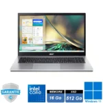 Ordinateur portable Acer Aspire A315-59 ouvert, affichant son clavier et son écran