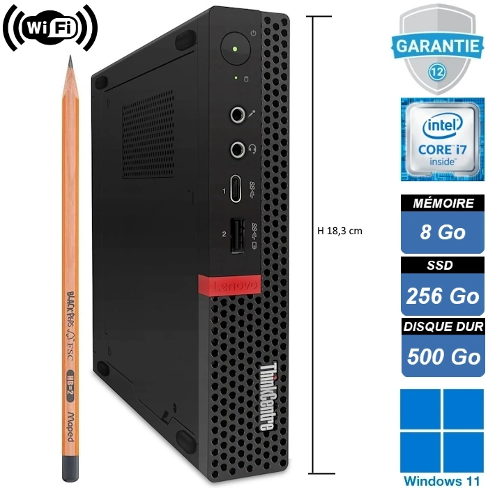 Mini PC Lenovo ThinkCentre M720q Tiny Intel Core i5 avec Windows 11 Pro – format compact professionnel