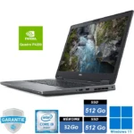Ordinateur portable Dell Precision 7730 équipé d'un processeur Intel Core i9. L'appareil présente un design robuste et professionnel avec un grand écran haute résolution. Idéal pour les tâches de calcul intensif et les applications professionnelles exigeantes.