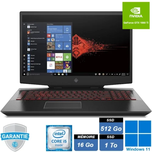 Omen 17-CB0047NF i5 16Go SSD 512Go + 1To GTX 1660Ti