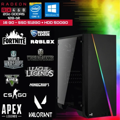 Cylon v1 i5-4590 16Go SSD 512Go+HDD 500Go RX460