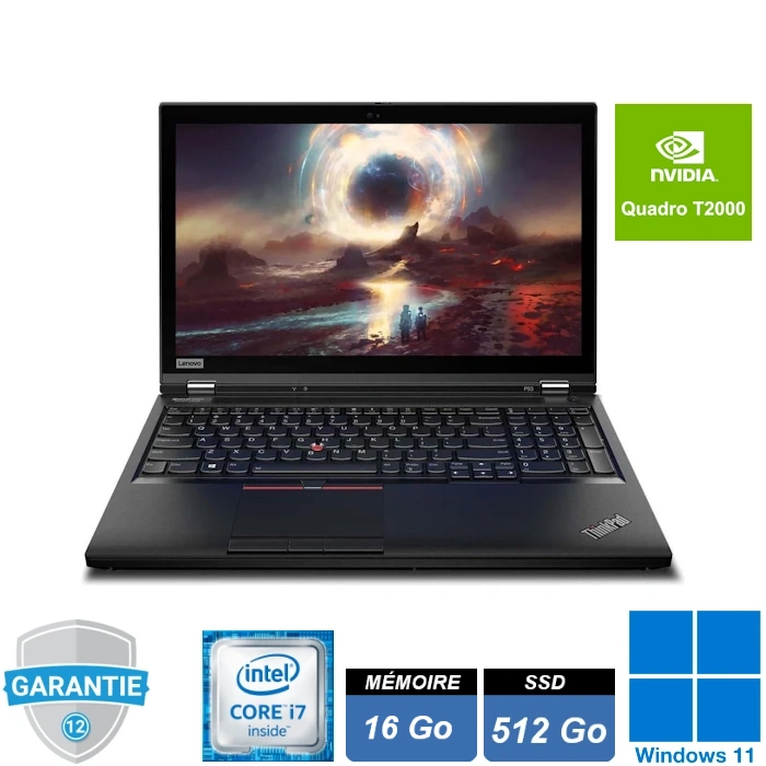 thinkpad-lenovo-p53-i7-16go-ssd512go-windows-11-pro Ordinateur portable Lenovo ThinkPad P53, connu pour son design robuste et ses performances adaptées aux professionnels.