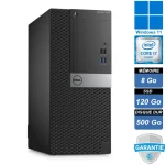 Ordinateur de bureau Dell Optiplex 3040 MT équipé d'un processeur Intel Core i7-6700, 8 Go de RAM, un SSD de 120 Go pour des performances rapides et un HDD de 500 Go pour un stockage supplémentaire. Fonctionne sous Windows 11 Pro, idéal pour un usage professionnel avec une fiabilité et une efficacité optimales. Design compact en format tour, adapté aux environnements de bureau.