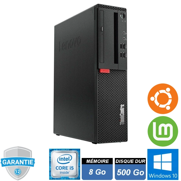 PC de bureau Lenovo ThinkCentre M710s SFF avec processeur Intel Core i5 et Windows 10 Pro, linux mint ou Ubuntu