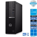 Le Dell OptiPlex 7090 est un PC de bureau puissant et fiable. Il est équipé d'un processeur Intel Core i5-11600, de 16 Go de RAM, d'un SSD de 512 Go et d'un disque dur de 500 Go pour un stockage hybride performant. Il dispose également d'un graveur DVD+/-RW, du Wi-Fi intégré et fonctionne sous Windows 11 Pro. Idéal pour le multitâche et les environnements de travail exigeants, il offre une excellente combinaison de rapidité, de capacité de stockage et de sécurité avancée