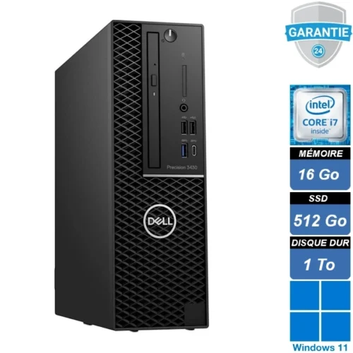 Découvrez le Dell Precision 3430, une station de travail compacte et performante ! Avec son processeur Intel Core i7-8700, ses 16 Go de RAM son SSD 512 Go et son disque dur 1To, il garantit rapidité et fluidité pour toutes vos tâches. Fonctionnant sous Windows 11 Pro, il offre une sécurité renforcée et une expérience optimisée. Idéal pour les utilisateurs exigeants en puissance et fiabilité