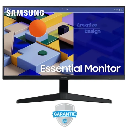 Écran Samsung S24C310EAU de 24 pouces, Full HD, dalle IPS, design sans bordure, technologie AMD FreeSync et taux de rafraîchissement de 75 Hz pour une image fluide et immersive.