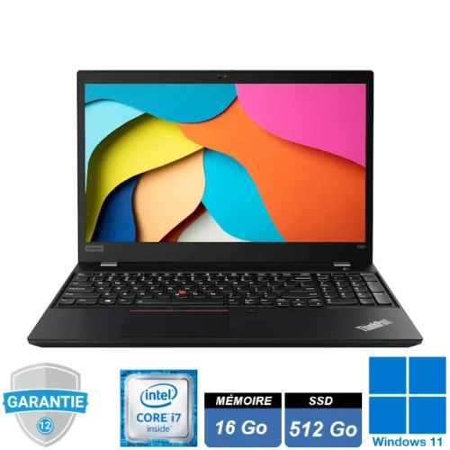 Ordinateur portable Lenovo ThinkPad T590 avec écran 15,6 pouces Full HD, équipé d’un processeur Intel Core i7-8665U, 16 Go de RAM et un SSD NVMe de 512 Go. Fonctionnant sous Windows 11 Pro, il offre une conception robuste, une connectivité complète et des fonctionnalités de sécurité avancées, idéal pour un usage professionnel