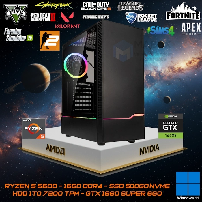 Pc gamer pas cher ryzen 5 5600