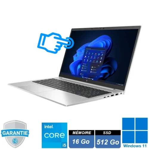 HP EliteBook 850 G8 tactile 15,6 pouces Full HD Intel Core i5 16Go RAM SSD 512Go Windows 11 Pro