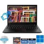 PC portable Lenovo ThinkPad T14s G1 avec Ryzen 7 Pro, 16 Go de RAM, SSD 512 Go, écran tactile 14 pouces Full HD IPS sous Windows 11 Pro