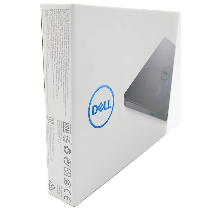 Lecteur DVD externe Dell Slim DW316 USB 2.0, ultra-fin, noir, pour lecture et gravure de CD et DVD sur PC ou Mac.