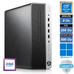 HP ProDesk 600 G5 équipé Pentium Gold 5420, 8Go RAM, SSD 256Go, disque dur 500Go Windows 11 Pro