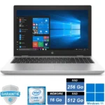 PC portable professionnel HP ProBook 600 G5 i7-8665U, 16 Go RAM DDR4, SSD 256 Go NVMe + 500 Go SATA, Windows 11 Pro, Wi-Fi 6 et Bluetooth 5.2