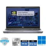 Ordinateur portable professionnel Dell Precision 3551 15,6 pouces avec écran Full HD, clavier chiclet et design robuste en aluminium.