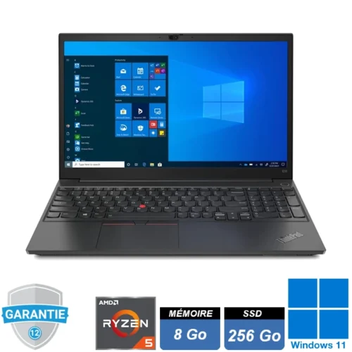 Ordinateur portable Lenovo ThinkPad E15 Gen 3 15,6 pouces Full HD avec processeur AMD Ryzen 5 5500U