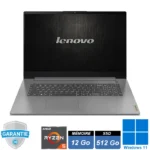 Ordinateur portable Lenovo IdeaPad 3 17ALC6 Ryzen 5 avec 12Go RAM et SSD 512Go sous Windows 11