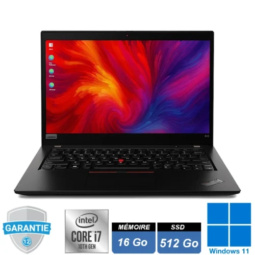 Ordinateur portable professionnel Lenovo ThinkPad X13 Gen1 i7 avec 16Go de RAM et SSD 512Go sous Windows 11 Pro