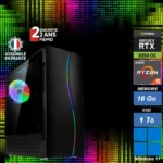 PC Gamer CX-500 avec Ryzen 5 5500 avec carte graphique RTX 3050 8Go, 16Go RAM et SSD NVMe 1To – ordinateur gamer performant pour jeux Full HD.