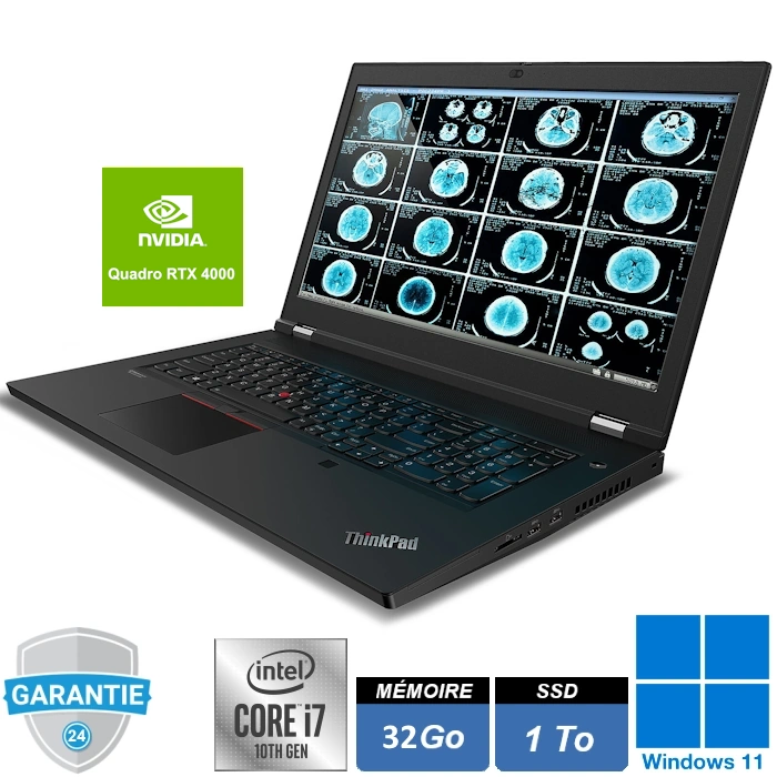 PC portable Lenovo ThinkPad P71 Gen1 i7 avec 32 Go RAM, SSD 1 To et Nvidia Quadro RTX 4000 – station de travail professionnelle