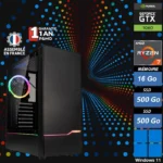 PC Gamer Z-GLOW Ryzen 7 avec Nvidia GTX 1060, 16Go RAM et double SSD sous Windows 11
