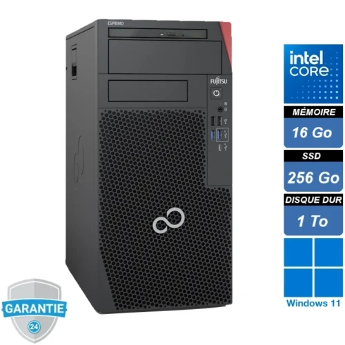 PC de bureau Fujitsu Esprimo P7012 avec processeur Intel Core i3 12ᵉ génération, graveur de dvd et Windows 11 Pro