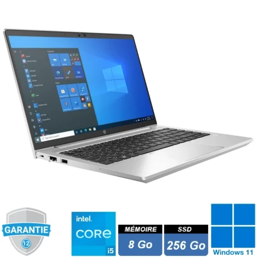 PC portable HP ProBook 640 G8 14 pouces Full HD avec processeur Intel Core i5, 8 Go RAM et SSD 256 Go sous Windows 11 Pro