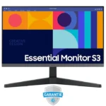 Écran Samsung S24C330GAU de 24 pouces, Full HD, dalle IPS, design sans bordure, technologie AMD FreeSync et taux de rafraîchissement de 100 Hz pour une image fluide et immersive.