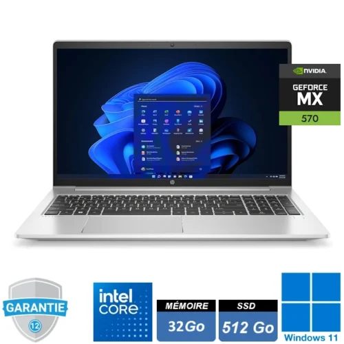 HP ProBook 450 G9 ordinateur portable 15,6 pouces Intel Core i7 32 Go RAM SSD 512 Go Nvidia MX570 Windows 11 Pro