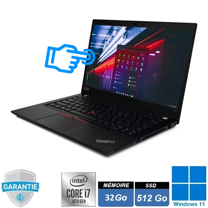 Lenovo ThinkPad T14s Gen 1 i7 32Go SSD 512Go écran tactile 14 pouces Full HD sous Windows 11 Pro