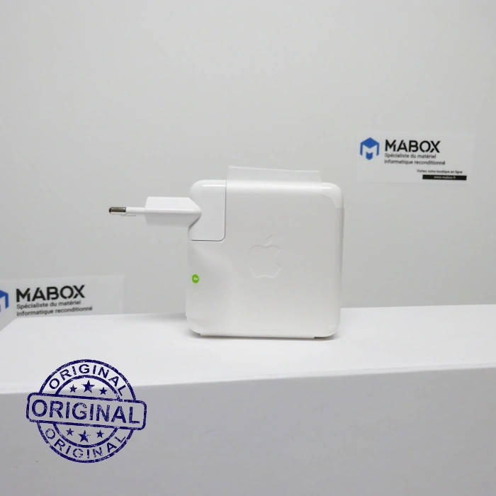 chargeur-origine-apple-61w-usb-c-mrw22zm-a Adaptateur secteur USB-C 61W blanc d'origine Apple MRW22ZM/A pour MacBook Pro et iPad.