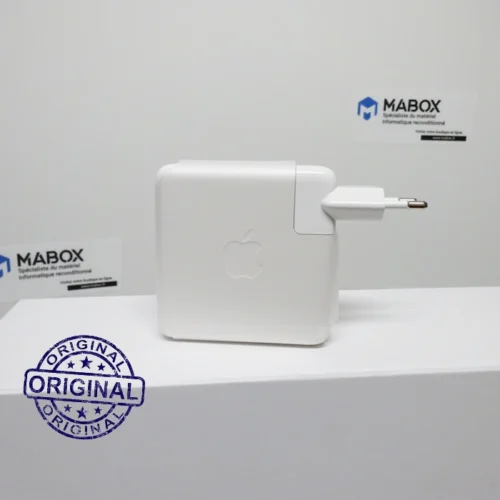 Adaptateur secteur USB-C 87W blanc d'origine Apple MNF82Z/A pour MacBook Pro 15 pouces.
