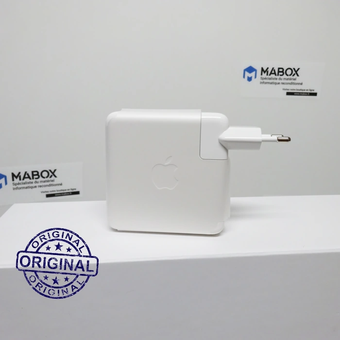 chargeur-origine-apple-87w-usb-c-mnf82z-a Adaptateur secteur USB-C 87W blanc d'origine Apple MNF82Z/A pour MacBook Pro 15 pouces.